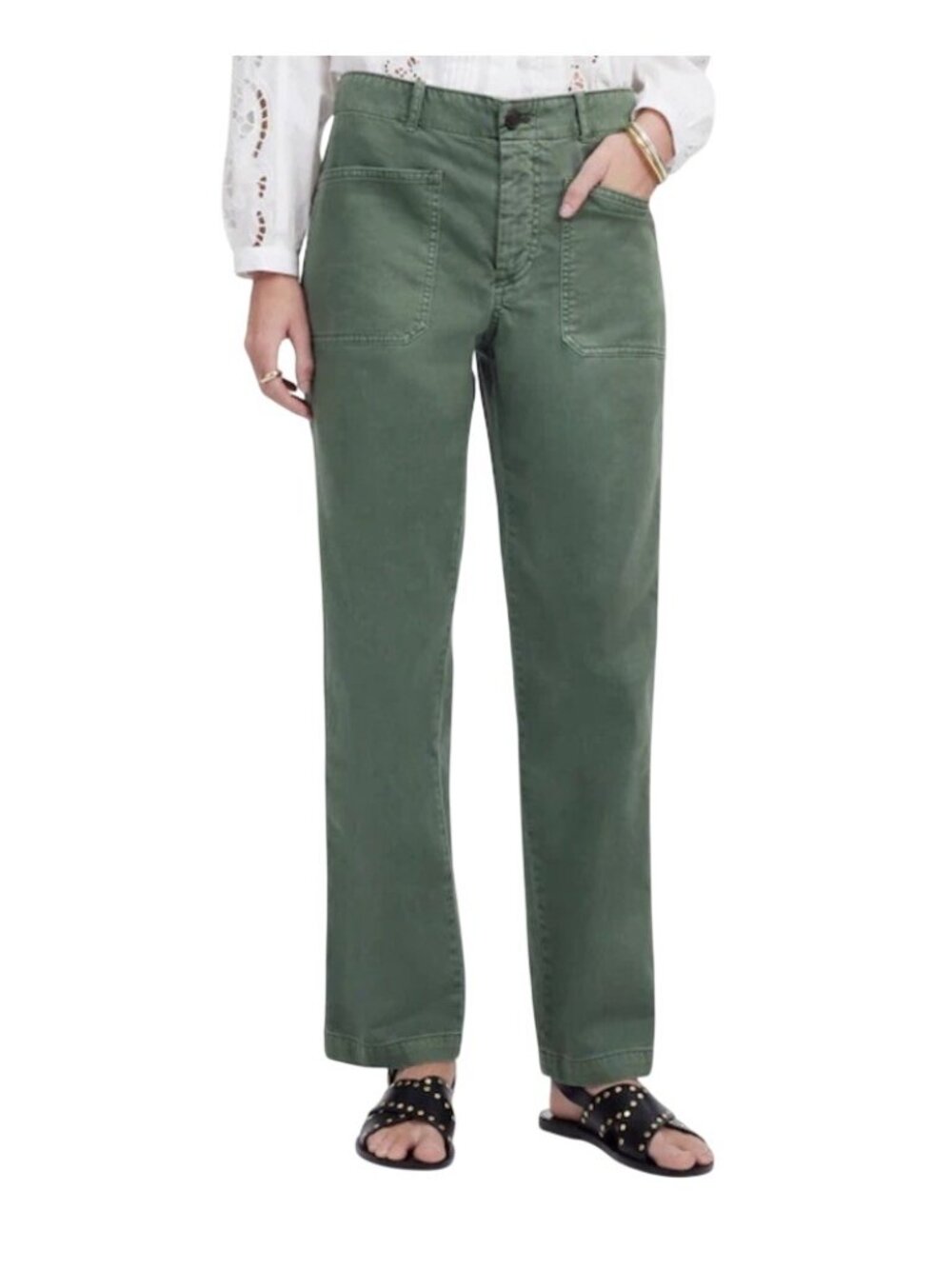 Madewell Taper-Leg Utility Pant Womens Sz 6 Garment Dyed Twill Workwear Trousers